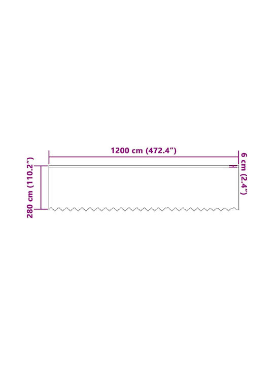 vidaXL Перде за Прозорец с Презрамки Бяло 1200x280см