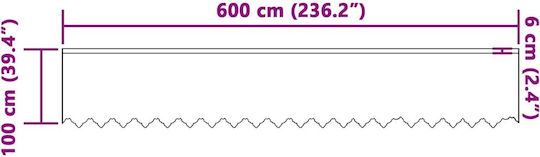 vidaXL Perdea Fereastră Cu Bretele Albă 600x100cm