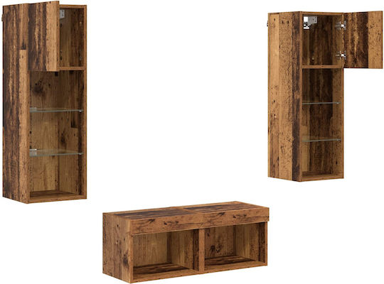 Σύνθετο Σαλονιού Artisan Oak με Φωτισμό Μ40xΒ30xΥ30εκ.