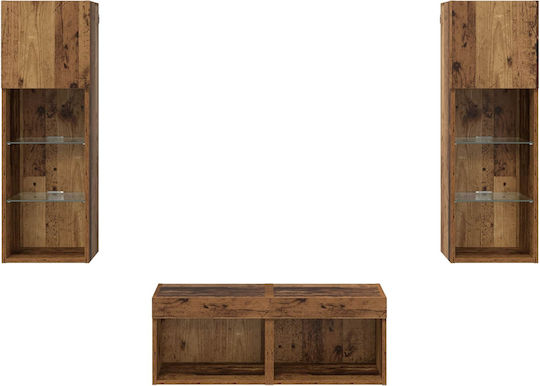 Σύνθετο Σαλονιού Artisan Oak με Φωτισμό Μ40xΒ30xΥ30εκ.