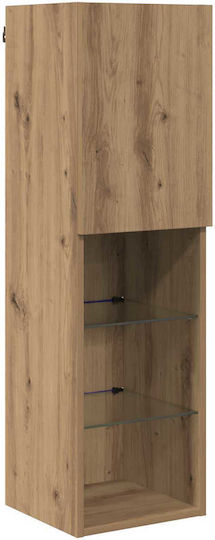 Living Room TV Unit with Lighting Artisan Oak L30.5xW30xH102cm