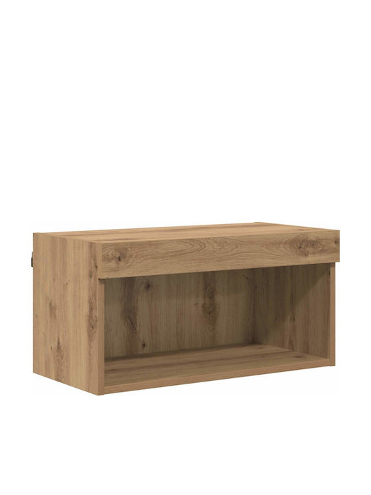 Living Room TV Unit with Lighting Artisan Oak L30.5xW30xH102cm
