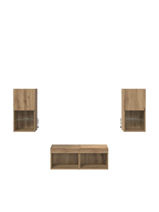 Wohnzimmer TV-Einheit Artisan Oak mit Beleuchtung L30.5xB30xH60cm