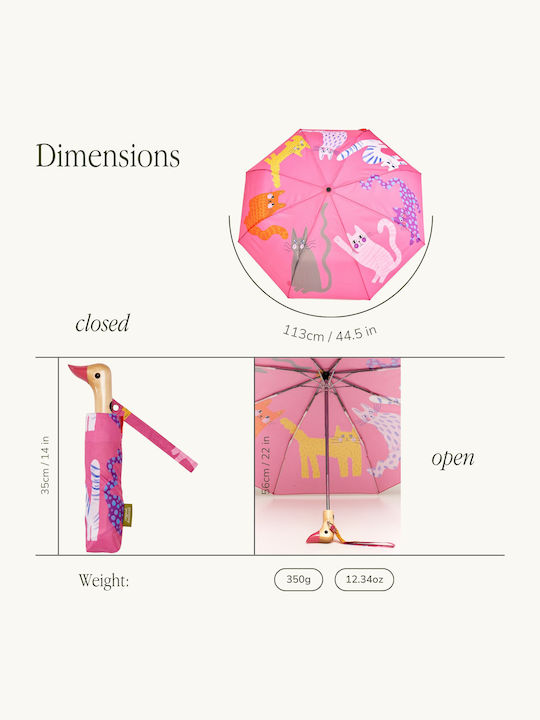 Original Duckhead Automatic Windproof Compact Fuchsia Rain Umbrella