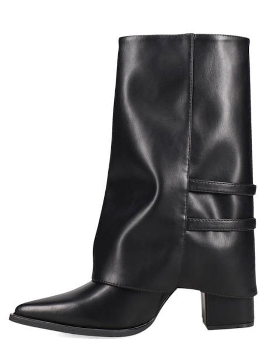 Synthetic Leather High Heel Women's Boots Black