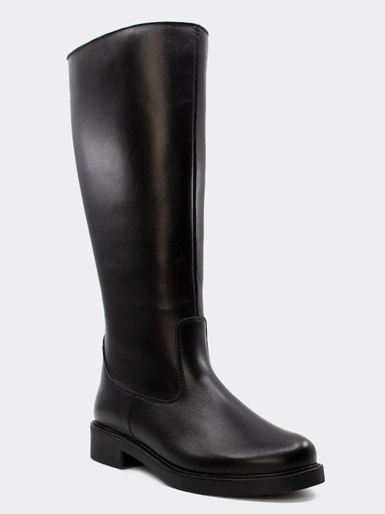 Anatomic Leather Riding Boots with Rubber / Zipper Black
