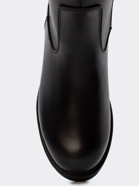 Anatomic Leather Riding Boots with Rubber / Zipper Black