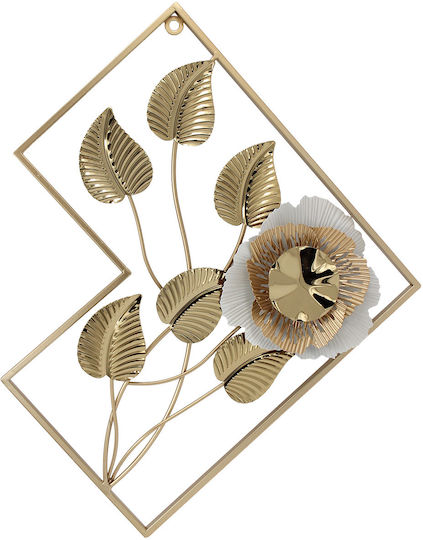 Keskor Wanddekoration Gold aus Metall 123x5x56cm