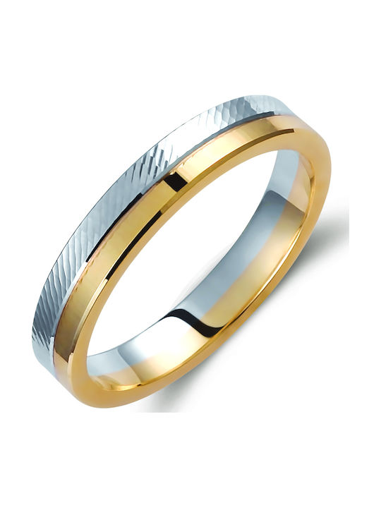 Valauro Bicolour Wedding Rings 9K Thickness 3.50mm