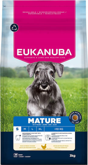 Eukanuba 3kg Dry Food Grain-Free for Senior Small Breed Dogs with Chicken and Salmon