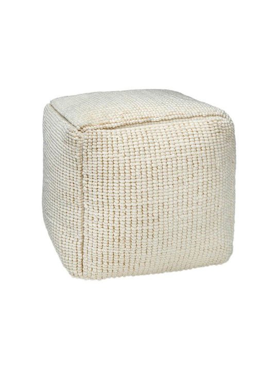 Bean Bag Chair Multifunctional Waterproof Ivory Stool 45x45x45cm