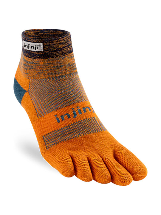 Injinji Trail Midweight Mini-crew Running Socks Orange 1 Pair