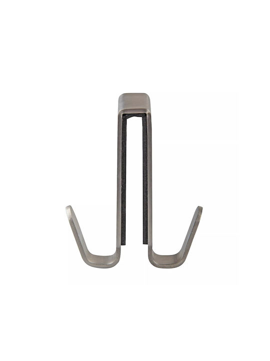 Fackelmann Double Wall-Mounted Bathroom Hook ​3.8x11.4cm Inox Silver