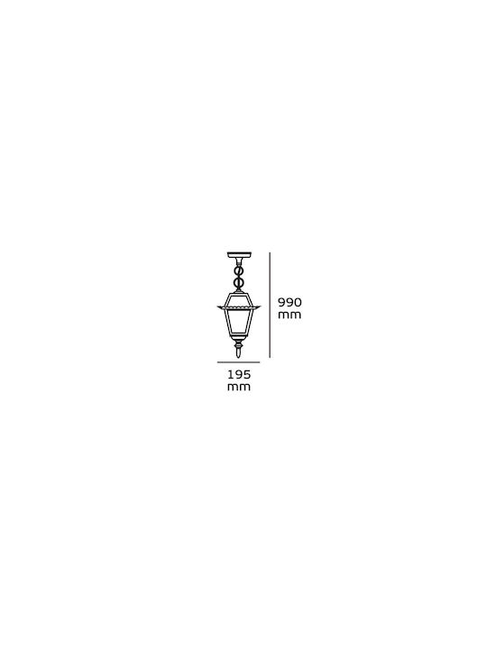 VK Lighting Glass Lantern Black