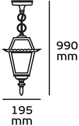 VK Lighting Glass Lantern Black