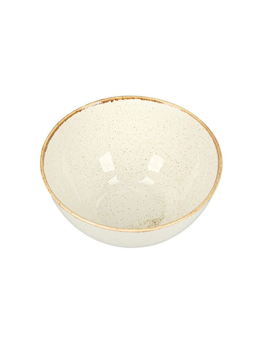 Porland Dip Serving Bowl Round made of Porcelain Beige with Diameter 16cm