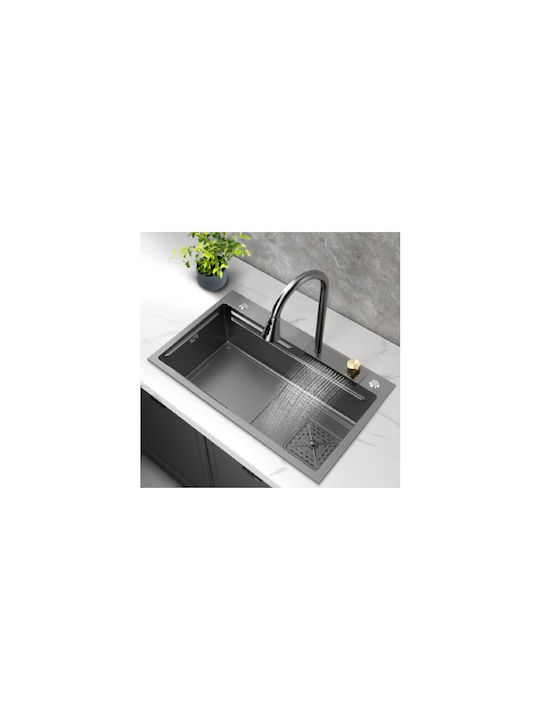 Ένθετος Νεροχύτης Inox Μ75xΠ45cm Γκρι