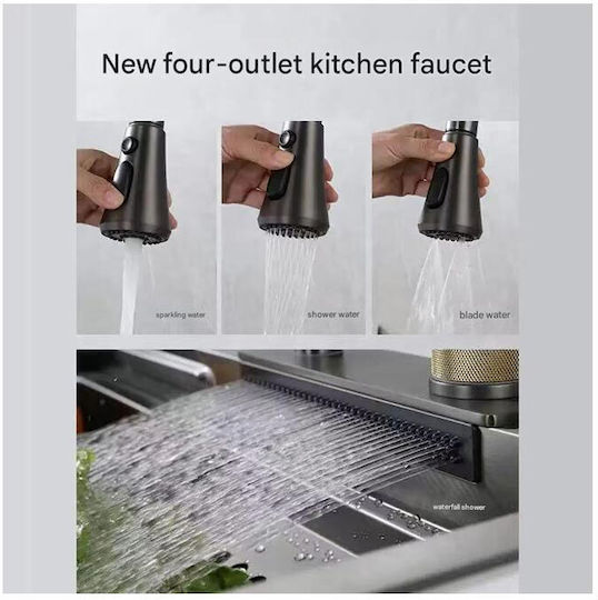 Ένθετος Νεροχύτης Inox Μ75xΠ45cm Γκρι