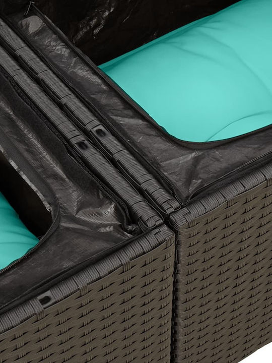 Canapea Cu Patru Locuri De Exterior Din Rattan Cu Perne 55x55x69cm