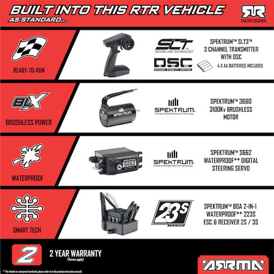 Arrma Typhon 223s Τηλεκατευθυνόμενο Αυτοκίνητο Buggy Κόκκινο