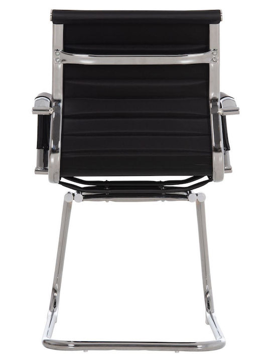 Chair Visitor Boss with Arms in Black Color 54x56x87cm 2pcs