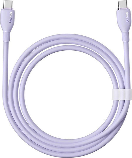 Baseus Pudding USB 2.0 Кабел USB-C Мъжки - USB-C 100W Захранване PD Лилав 2м P10355702511-B4