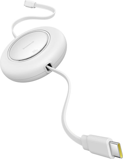 Baseus Mini Extensibil USB 2.0 Cablu USB-C bărbătesc - USB-C 100W Alb 2m