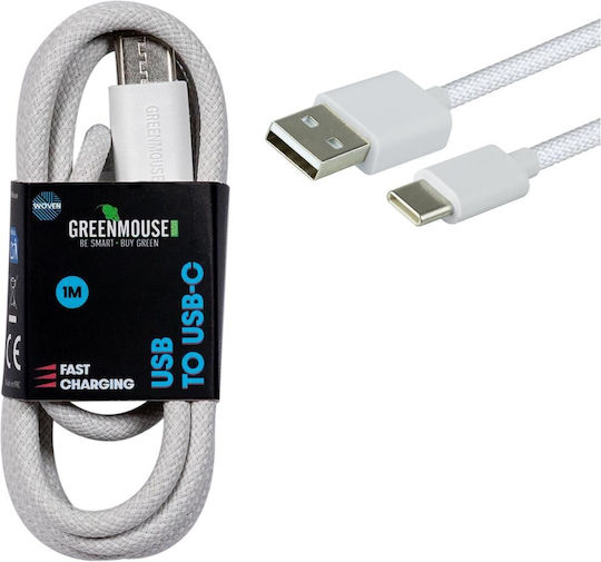 Green Mouse Braided USB 2.0 Cable USB-C male - USB-C Λευκό 1m 46956803
