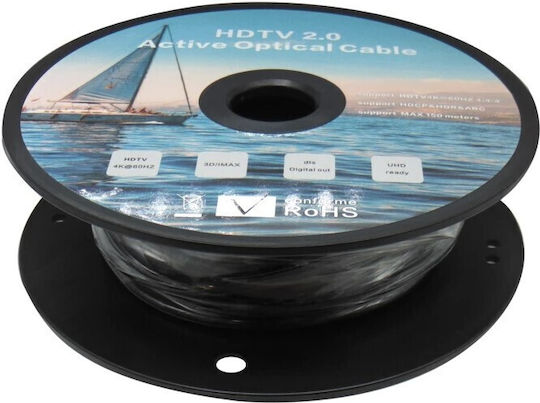 DeLock Active Optical HDMI 2.0 Premium High Speed 4K 60Hz HDR Cable HDMI male - HDMI male 30m Μαύρο