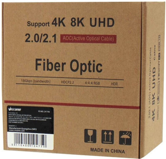 DeLock Active Optical HDMI 2.0 Premium High Speed 4K 60Hz HDR Cable HDMI male - HDMI male 30m Μαύρο