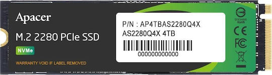 Apacer AS2280Q4X SSD 1TB M.2 Type with PCI Express 4.0 Connection