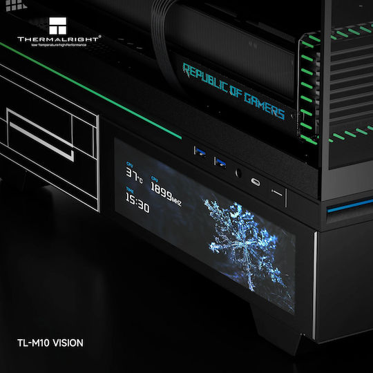 Thermalright TL-M10 Vision Gaming Micro Tower Carcasă PC cu Deschidere Laterală și Iluminare ARGB Neagră