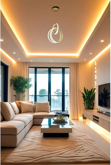 Epiplo-Fos Pendant Light Gold 32x32x80cm