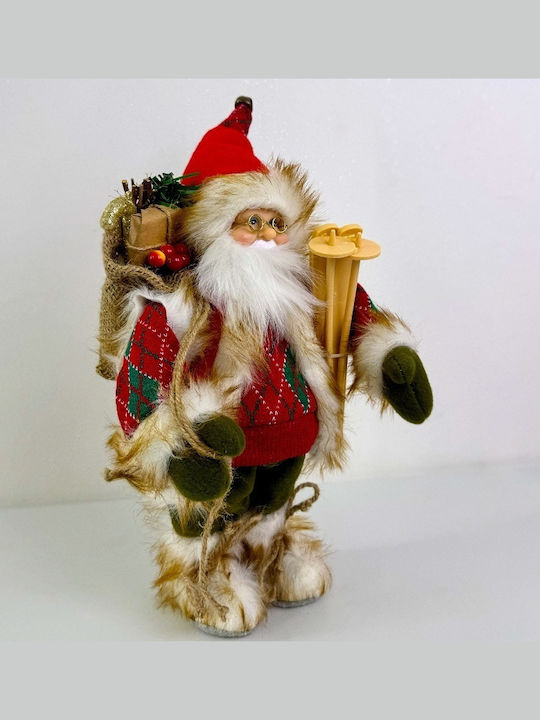Decorativ Moș Crăciun Roșuς din Lemn 35cm.