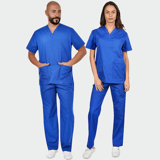bwell Unisex Hose & Bluse Set Blau