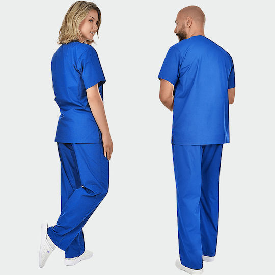 bwell Unisex Hose & Bluse Set Blau