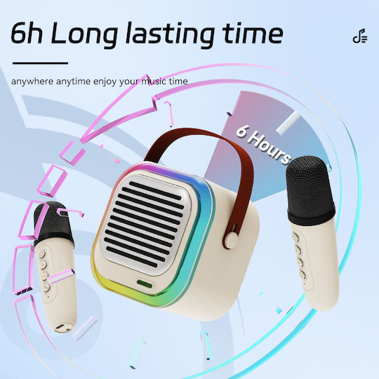 ATC Ηχείο Karaoke με Ασύρματα Μικρόφωνα και Εφέ Φωτισμού ATC-12 ATC20.001.0014 Λευκό