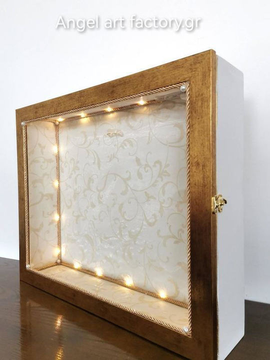 Hochzeitskronen-Etui Fotografierahmen Rechteck Weiß 40x50εκ.