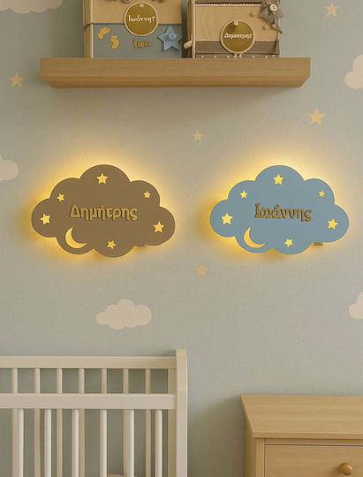 Kinder Wandleuchte Hölzernes Wolke
