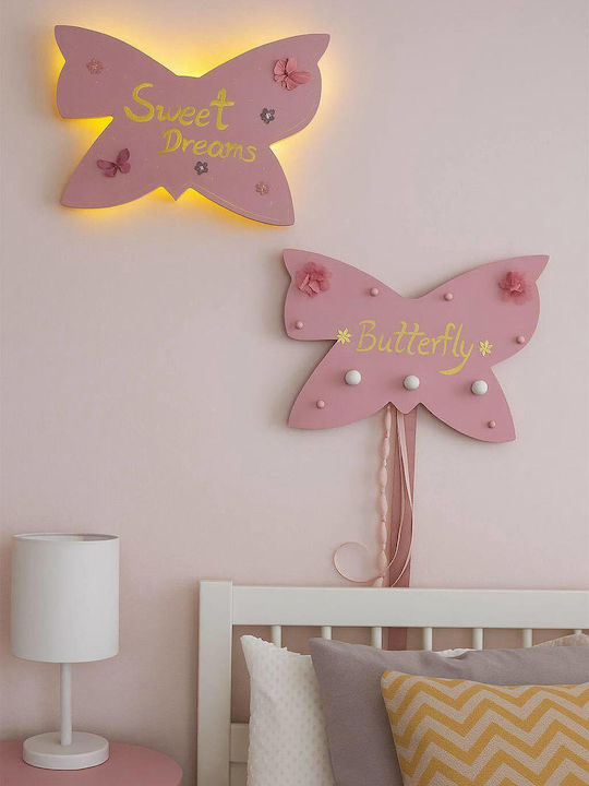 Χειροποίητο Ξύλινο Φωτιστικό Πεταλούδα Sweet Dreams