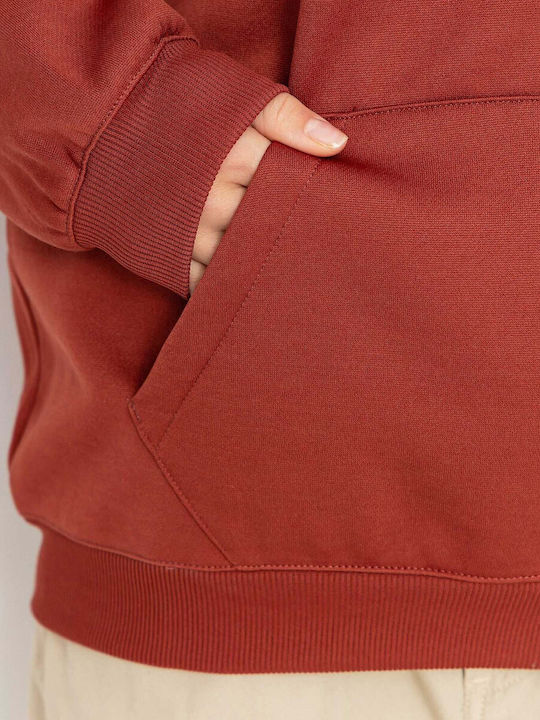 Women's Sweatshirt Hooded Hen Brown