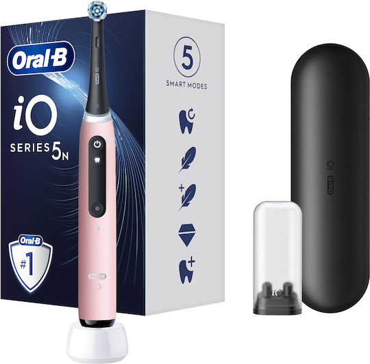 Oral-B IO Series 5 Elektrische Zahnbürste mit Drucksensor und Reisetasche Pink