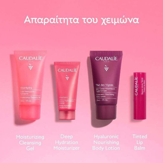 Caudalie Your Hydration Ritual Winter Pouch Travel Set for Moisturizing 4 Pieces