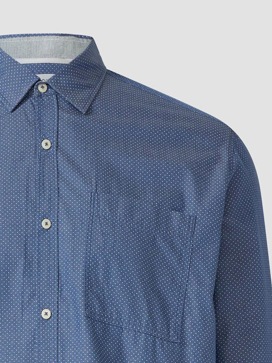 Cu mânecă lungă Bumbac Cămașă Cu buline Dark Blue
