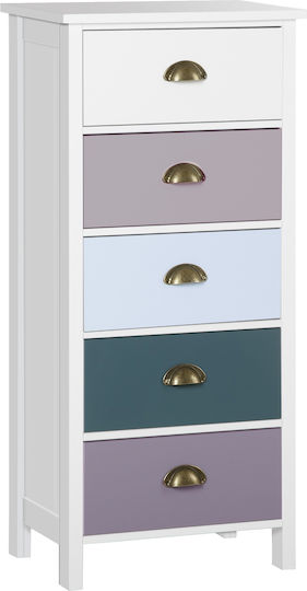 Comoda pentru Dormitor Lemnoasă Πολύχρωμο Μπλε 45x30x95.4buc