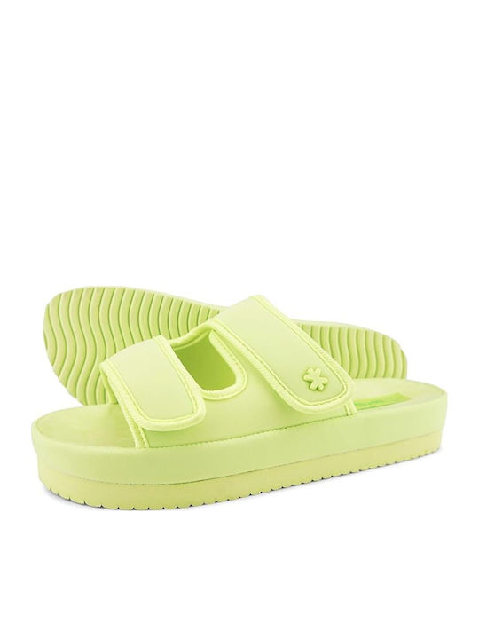 Șlapi Cu Platformă Verde