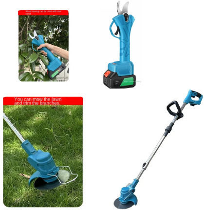 Garden Master Set Chainsaw & Blower & Grass Cutter & Pruning Shear with 2 Batteries