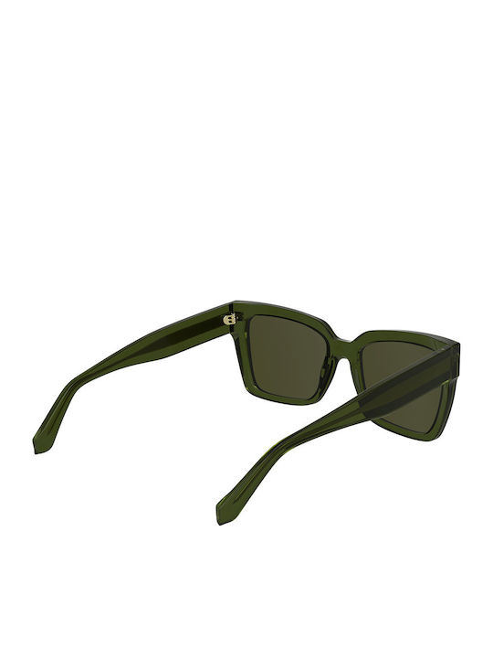 Calvin Klein Women's Sunglasses with Green Plastic Frame and Green Lens CKJ24606S 661