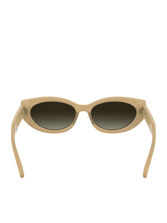 Calvin Klein Women's Sunglasses with Beige Horn-Rimmed Frame and Grey Gradient Lenses CK25502S 209