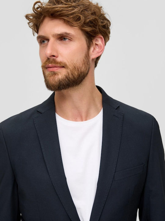 Black Label Sacou bărbați cu croială normală Navy Blue